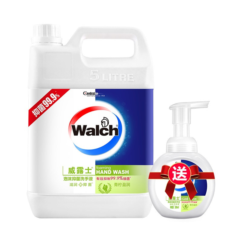 威露士泡沫青柠盈润5l送官方洗手液 威露士威莱洗手液