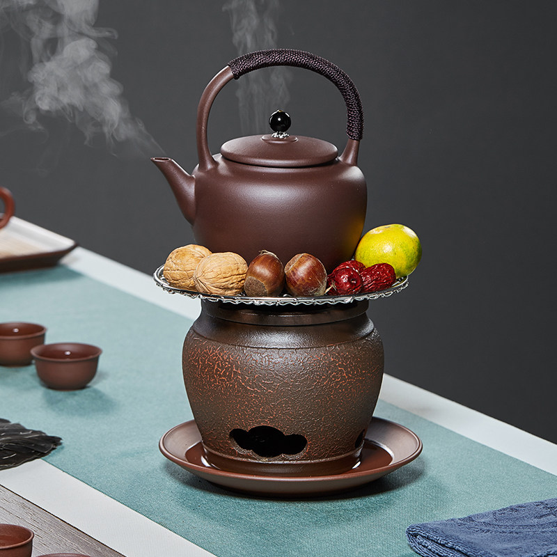 紫砂炭炉围炉煮茶炭火炉套装烤火炉泥炉家用老式煮茶器室内煮茶壶,淘宝优惠券,粉丝福利购,淘宝优惠卷