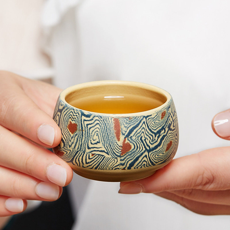 尊壶宜兴紫砂品茗杯泥绘主人杯原矿绞泥小茶碗茶杯单杯子陶瓷茶具,淘宝优惠券,粉丝福利购,淘宝优惠卷