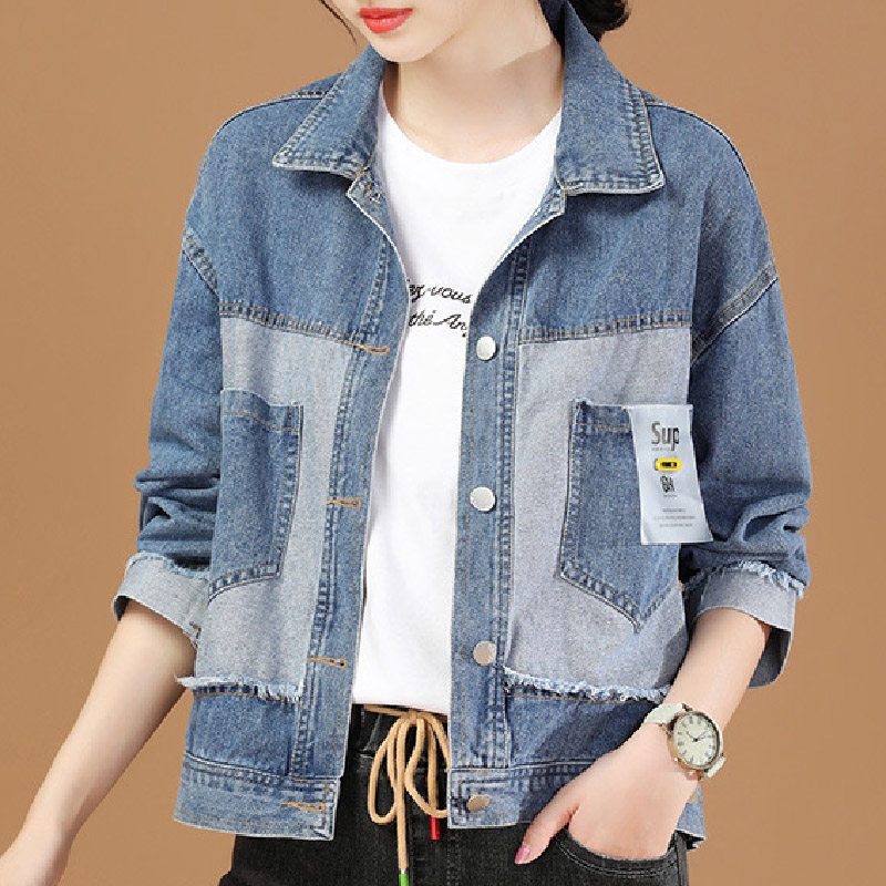 阿玛施休闲宽松长袖牛仔2020夹克 zhenya臻娅短外套