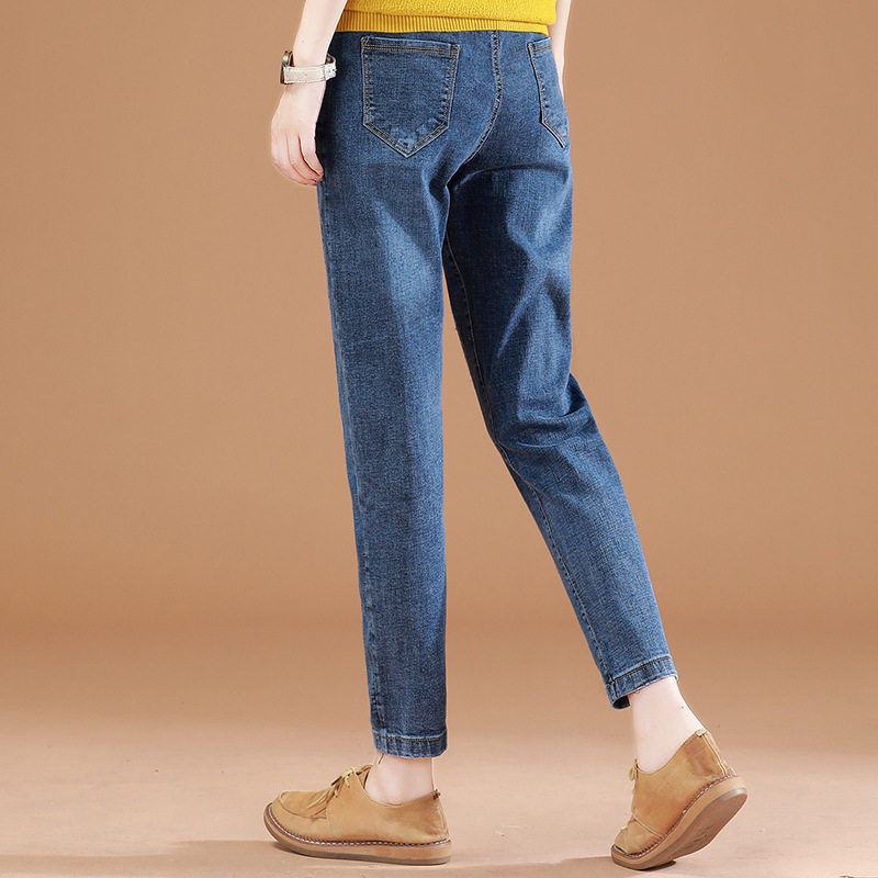 阿玛施2020夏季刺绣宽松女装牛仔裤 zhenya臻娅牛仔裤