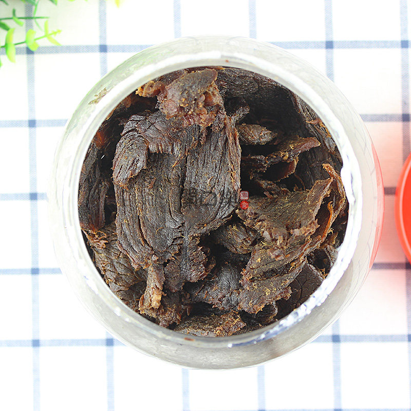 康森湖岭人手撕黑牛肉干牛肉片桶装 纽新兰食品牛肉类