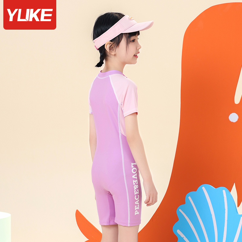 儿童泳衣女孩连体2024新款冬季女童中大童专业训练游泳衣宝宝泳装
