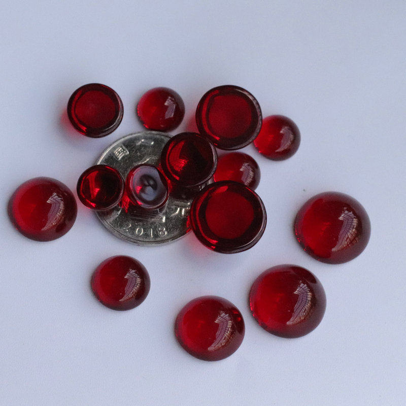 圆形戒面仿红宝石红玛瑙色琉璃水晶玻璃戒面贴片手工diy饰品配件,淘宝优惠券,粉丝福利购,淘宝优惠卷
