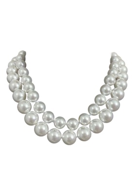 高端贝壳珍珠项链妈妈项链串链白色 奢华定制款珍珠12 14mm