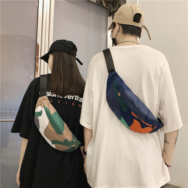 潮牌ins超火学生韩版运动女斜挎包 满江红箱包男士包袋