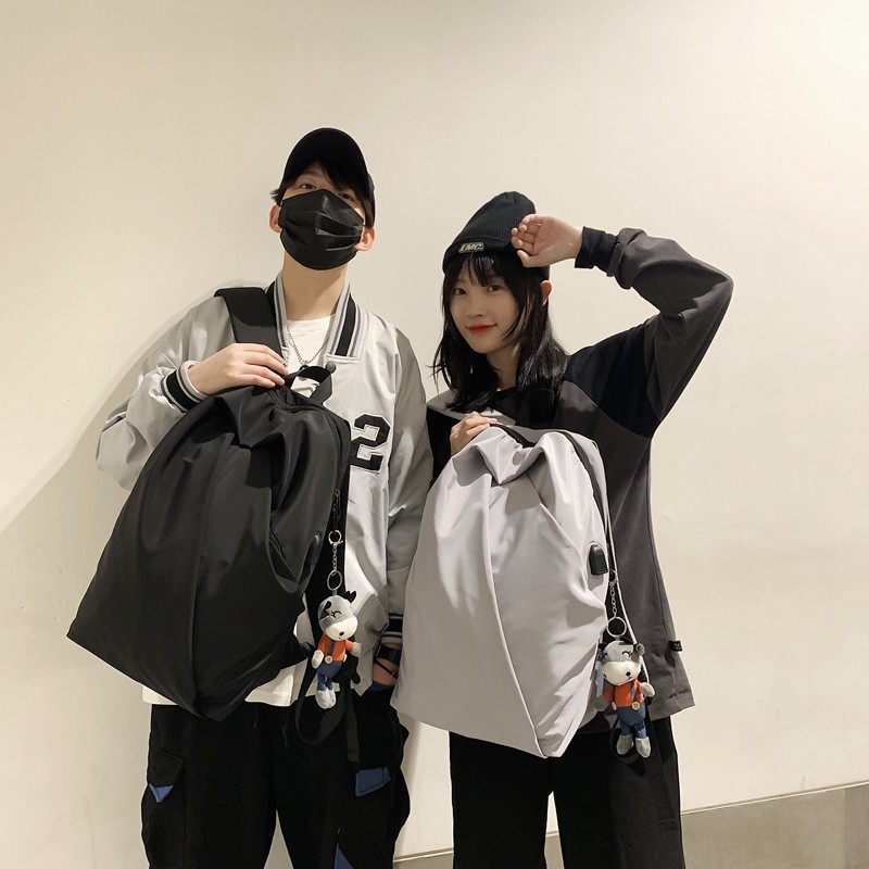 男韩版简约潮流高中大学生双肩包 满江红箱包双肩背包