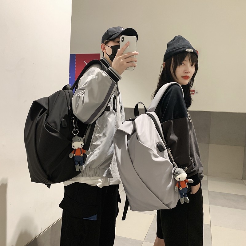 男韩版简约潮流高中大学生双肩包 满江红箱包双肩背包