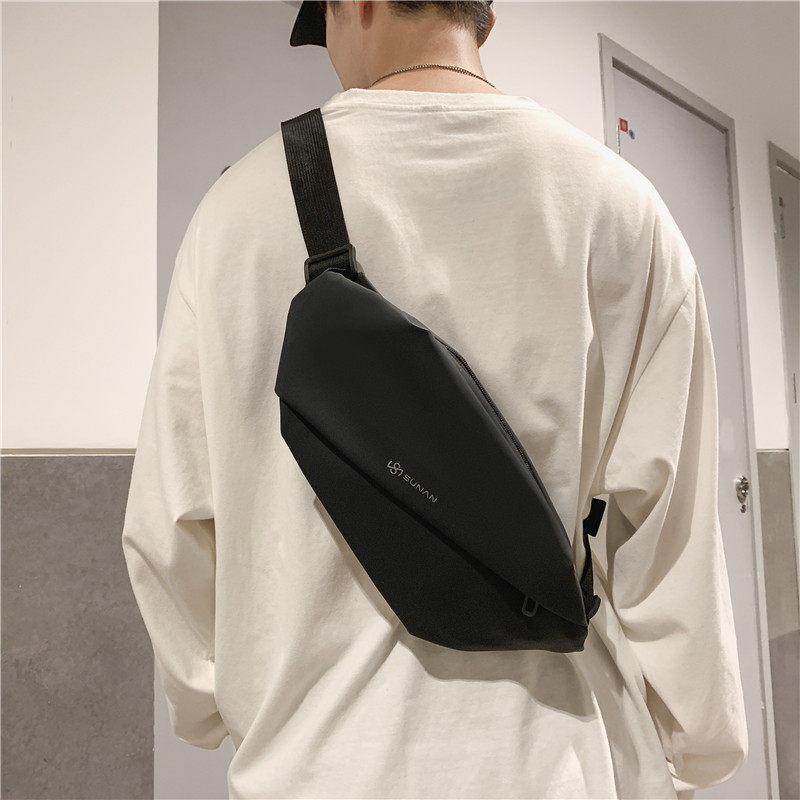 潮牌日系胸包男士ins简约女单肩包 满江红箱包男士包袋