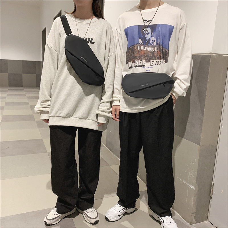 潮牌日系胸包男士ins简约女单肩包 满江红箱包男士包袋