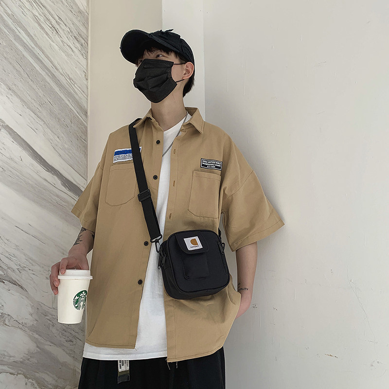 工装挎包男潮牌运动百搭ins斜挎包 满江红箱包男士包袋