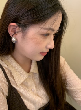 法式复古风高级感轻奢风方块仿珍珠耳环女时尚个性独特耳钉耳饰