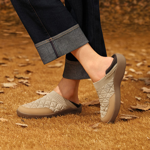 Pansy盼喜日本女鞋一脚蹬两穿拇外翻超轻舒适软底乐福鞋秋季新款 - 图1