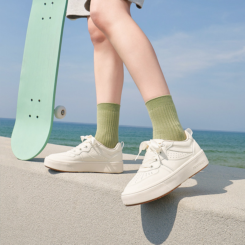 Pansy盼喜小白鞋日本女鞋休闲百搭板鞋厚底轻便透气2025年春季