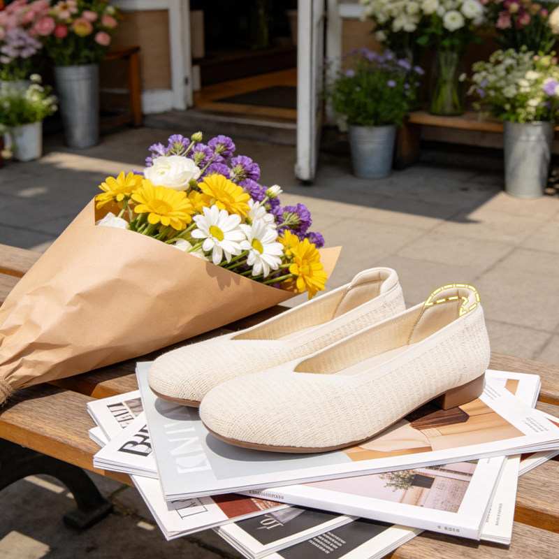 Pansy盼喜浅口单鞋女一脚蹬平底鞋2026夏新款通勤舒适软底休闲鞋