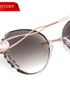 时目镶钻石切边女款潮配防紫外线