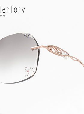 无框切边镶钻石女款成品防紫外线