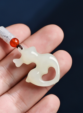 男女款和田玉一路有你吊坠