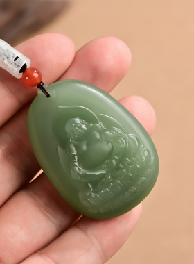 男女款和田玉观音菩萨弥勒佛吊坠