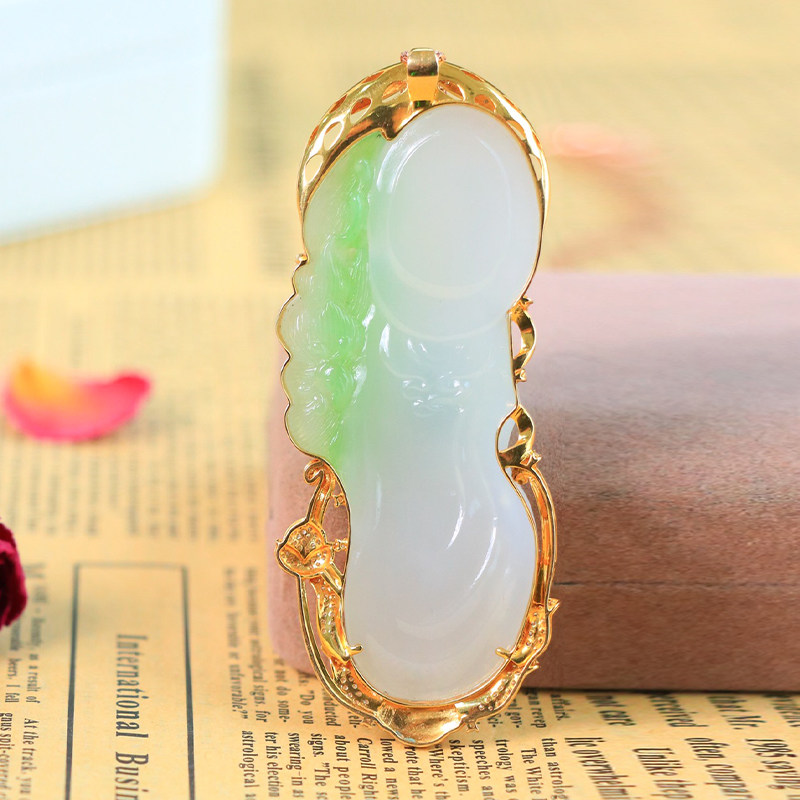 金镶玉观音男士款天然挂件36g吊坠 玉赐平安项坠/吊坠