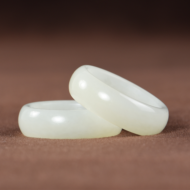 天然男士女款情侣尾戒冷淡风和田玉 玉赐平安戒指/指环