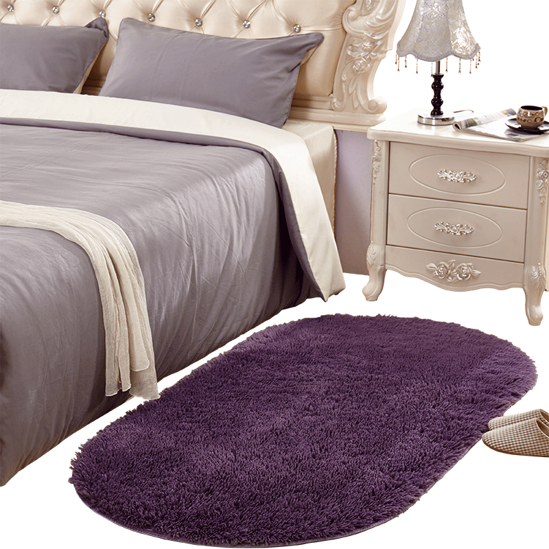卧室床边小地毯客厅韩国公主粉家用榻榻米可爱椭圆地垫加厚可定做