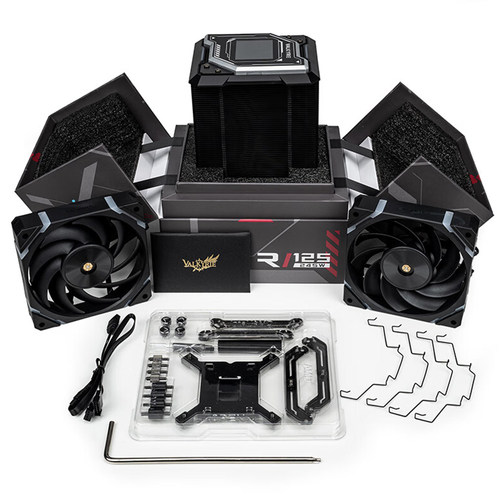 瓦尔基里R125台式CPU散热器 7热管铜底IPS液晶显示屏塔式风冷风扇 - 图3