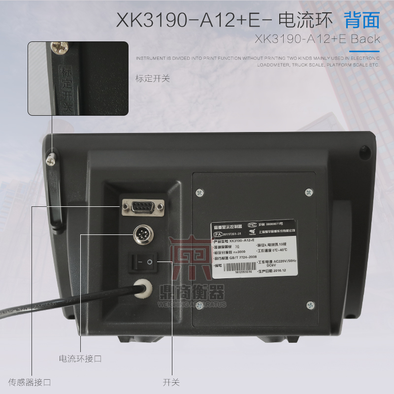 耀华XK3190-A12仪表电子平台秤小地磅显示器台秤畜牧秤地磅A12+E - 图0