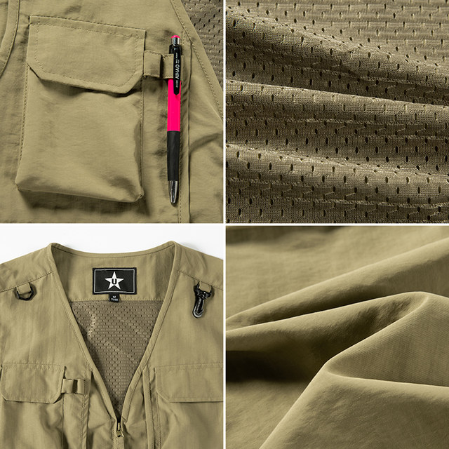 Outdoor vest jpdun multi-pocket loose spring and autumn