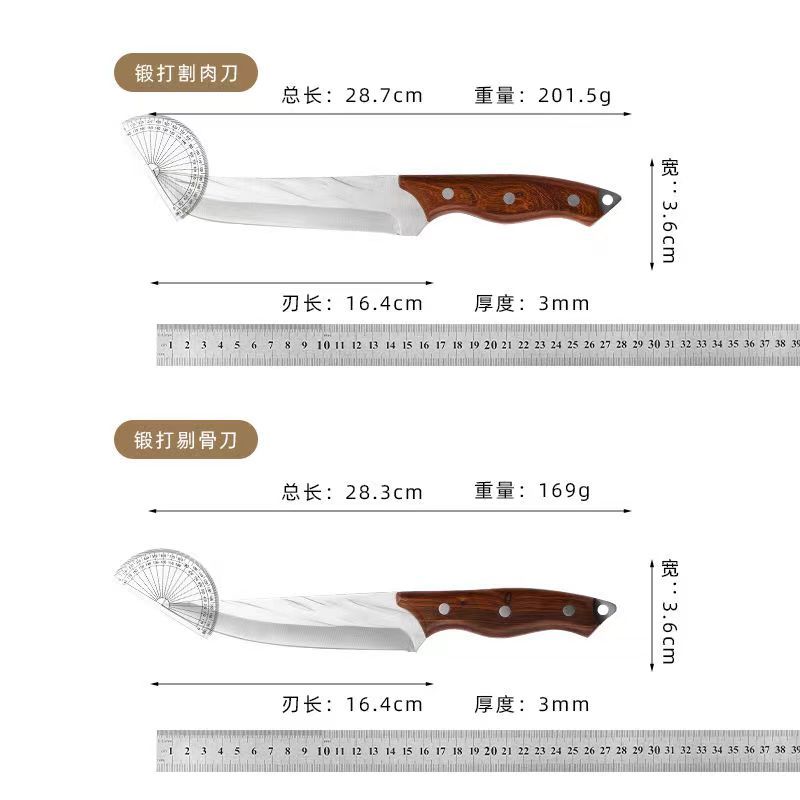 锻打屠宰专用剔骨刀分割肉刀杀猪宰羊刀不锈钢锻打超快锋利尖刀-图3