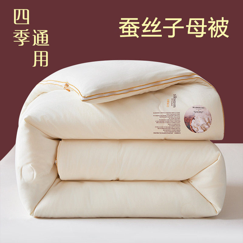 手工蚕丝被桑蚕丝被子母被二合一拉链款春秋被芯双人冬被四季通用,淘宝优惠券,粉丝福利购,淘宝优惠卷