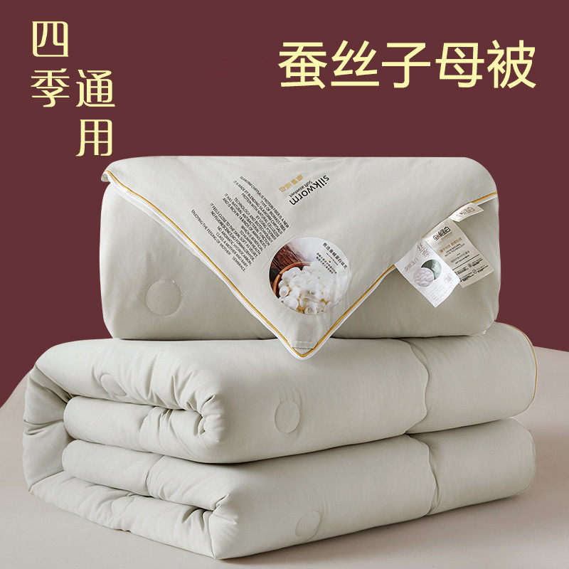 手工蚕丝被桑蚕丝被子母被二合一拉链款春秋被芯双人冬被四季通用,淘宝优惠券,粉丝福利购,淘宝优惠卷