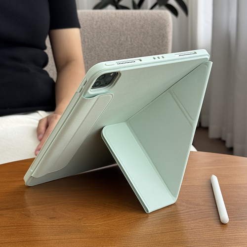 新y折适用苹果ipadair8保护壳2026pro平板11代a16亚克力10.2防弯7摔13软胶5包边mini透明12.9磁吸双面夹m3套4 - 图3