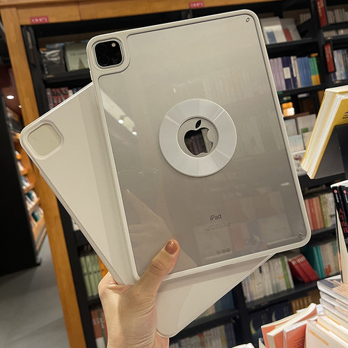 720旋转适用苹果2024ipadpro保护壳11寸亚克力6透明air6磁吸3拆分10代10.9无笔槽九3防弯壳2021平板10.2软壳8 - 图1