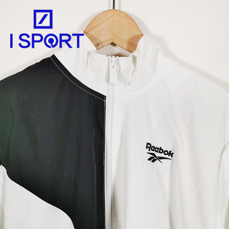 Reebok锐步 男子LF TRACKTOP立领黑白拼接休闲运动茄克外套DJ1949 - 图1