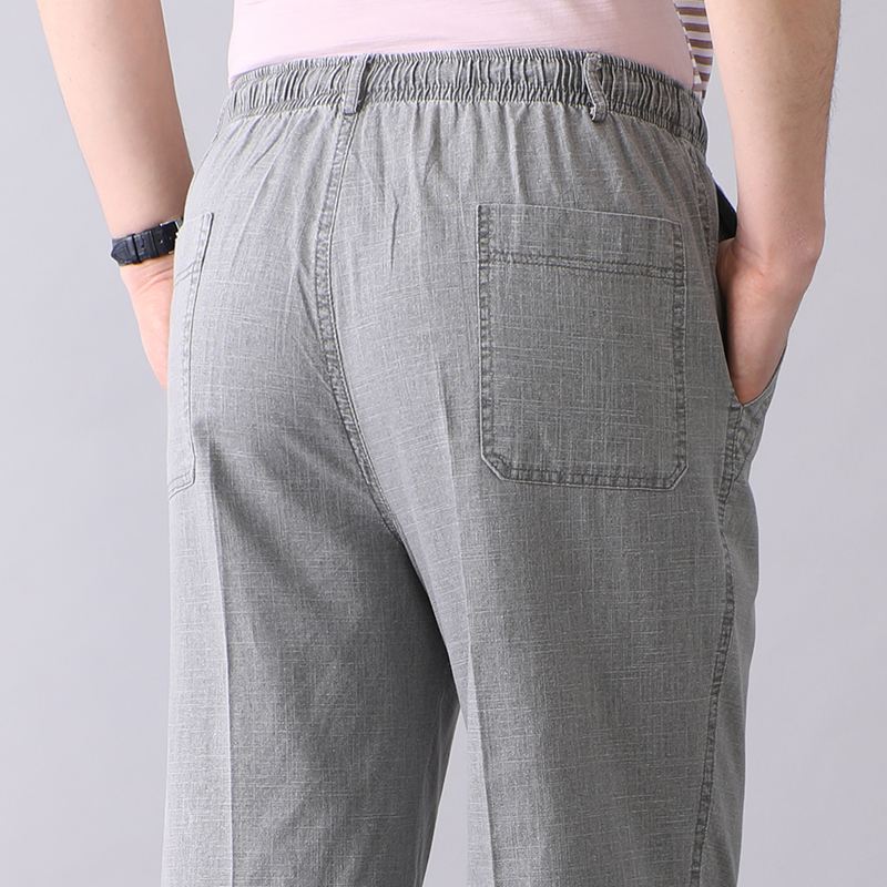 松紧裤夏季冰丝宽松亚麻棉麻裤子 埃尊伯爵休闲裤