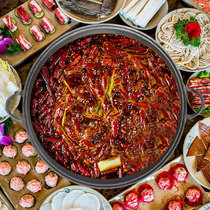 Hot pot boiler Commercial exemption from old iron pan Chongqing fire pot shop special pot with induction cookware Jiugong Yuanyang hot pot basin