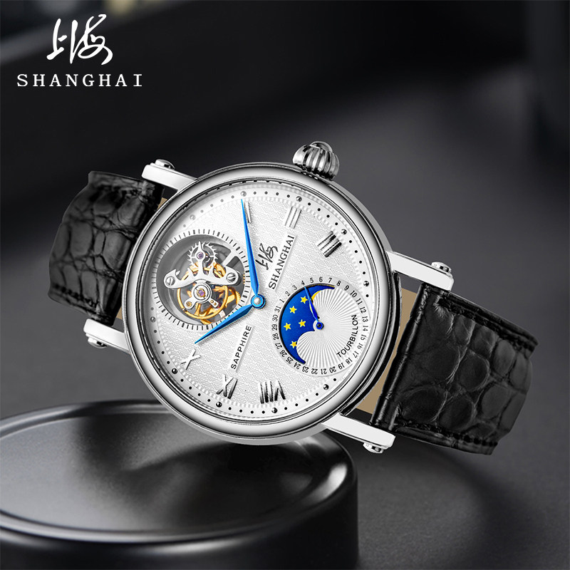 上海牌手表男限量陀飞轮腕表 手动机械表男士腕表F3-Z1002