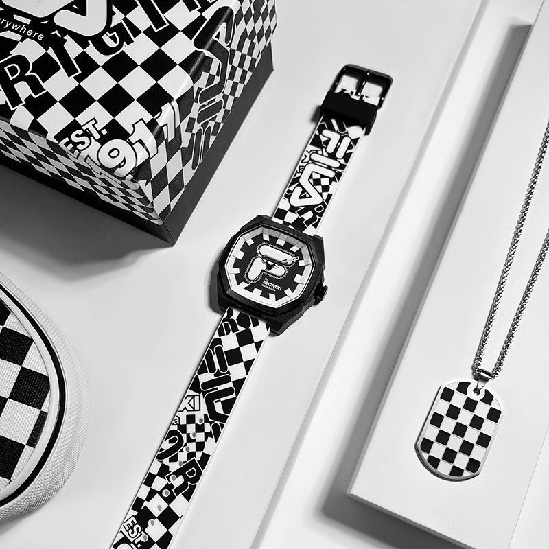 fila女棋盘格情侣款新年礼物手表 fila手表欧美腕表