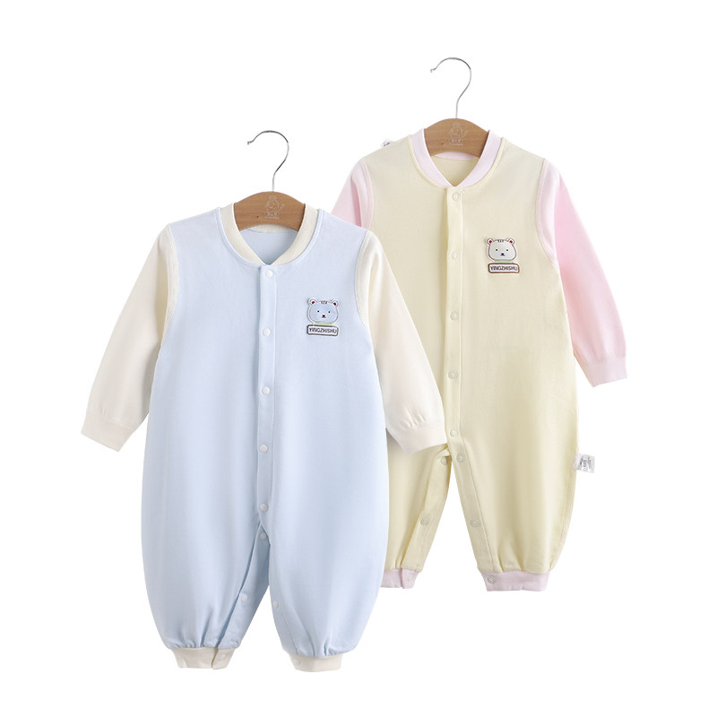 夏季新生儿哈衣纯棉内衣长袖睡衣 婴之舒连身衣/爬服/哈衣