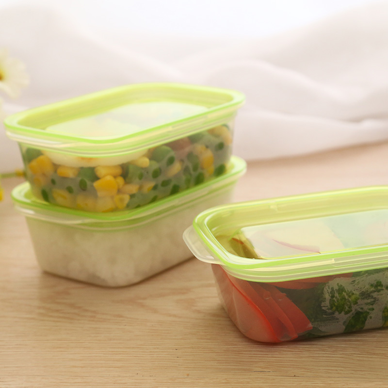 日本进口inomata保鲜盒冰箱专用塑料食物收纳盒饭盒密封盒3个装