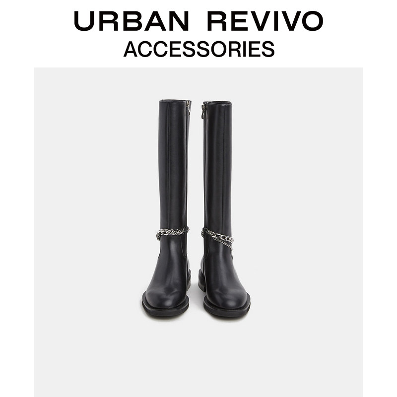 urban revivo2021秋冬新品高筒靴 UR时装靴