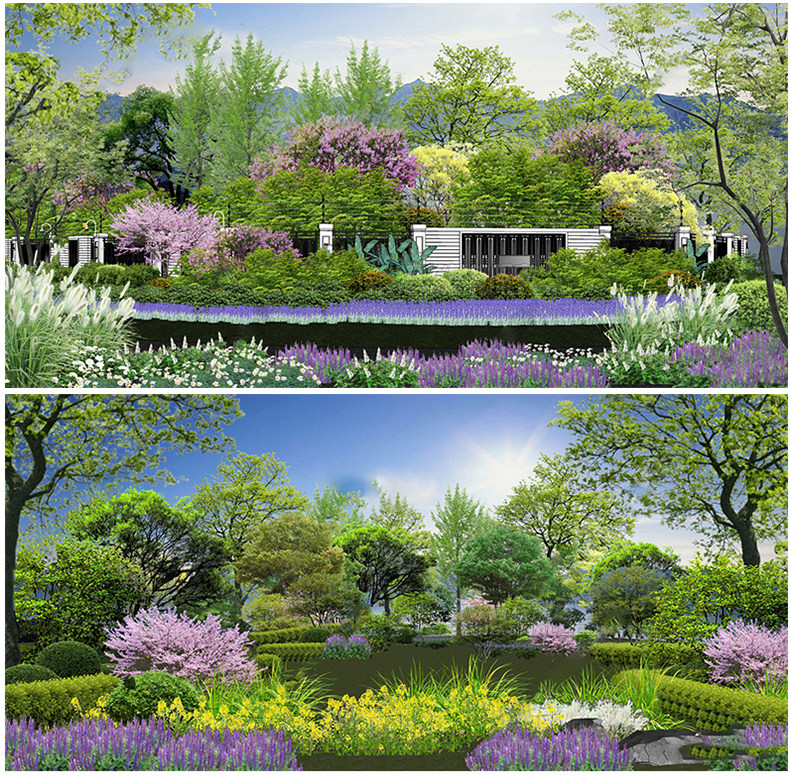 现代园林景观树草图大师SU模型植物组团乔木灌木地被花卉sketchup_虎窝淘