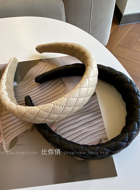 秋款法式小香风宽边不勒头发箍