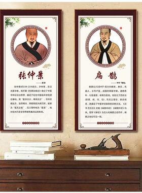 十大名医挂画中医养生馆理疗馆诊所装饰画华佗扁鹊张仲景画像壁画