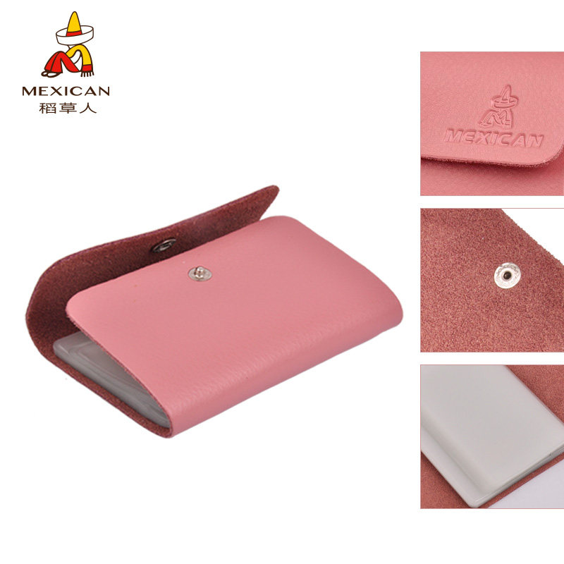 稻草人牛皮多卡位日韩名片夹 mexican德林坊卡包