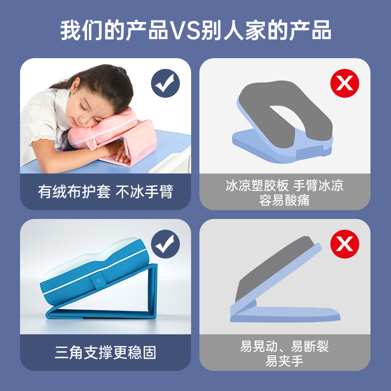 儿童午睡枕小学生趴睡枕睡觉神器桌上折叠午休专用枕头抱枕趴趴枕-图3