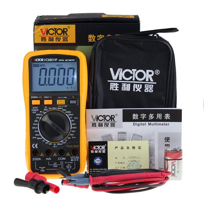 胜利vc9801a+vc9802a数字万用表 天鑫五金万用表