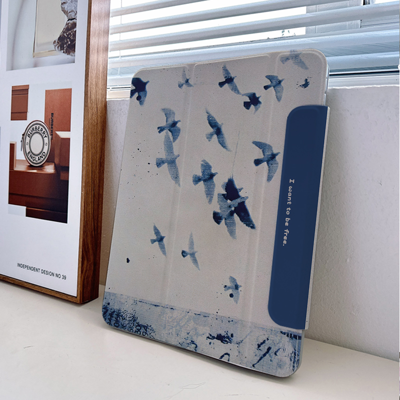 【圆环磁吸双面夹x水墨蓝鸽】侧边充电2024适用华为平板matepad保护套11pro全包air6第十代10.9防弯ipad13壳5 - 图2