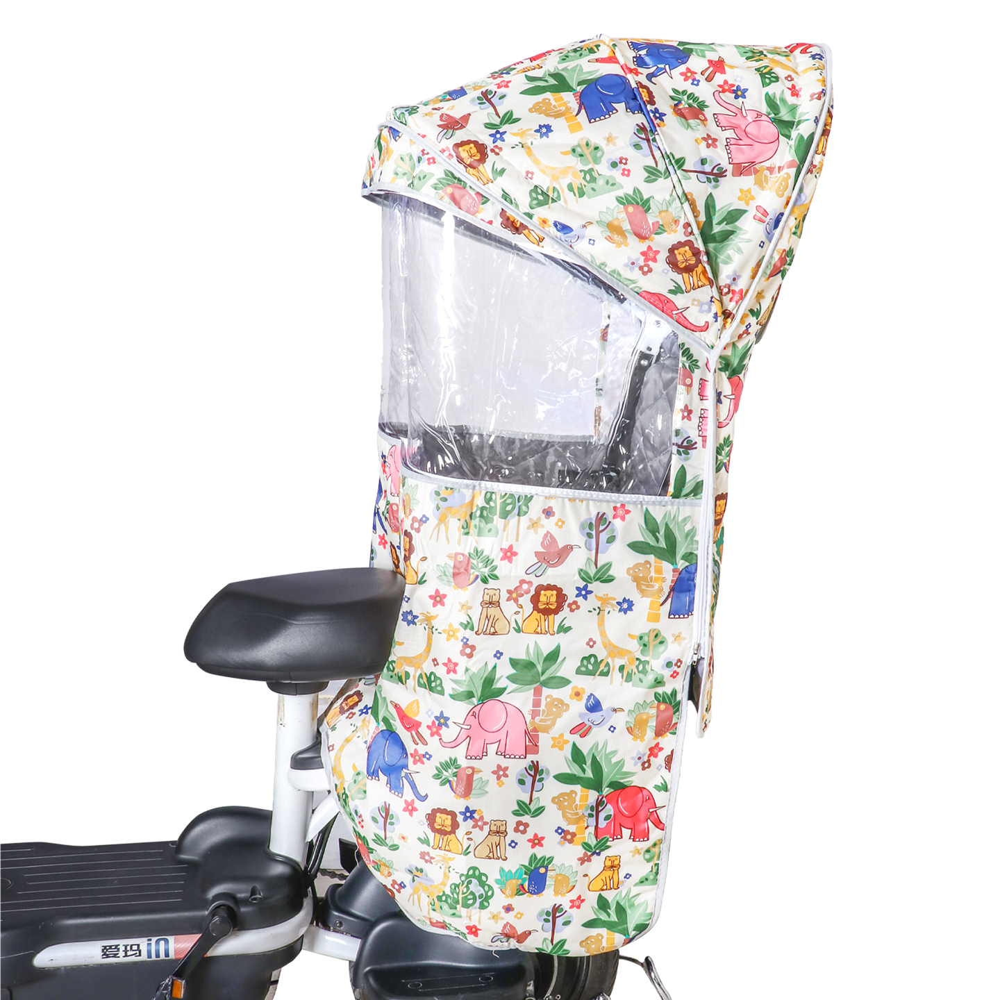 电动车儿童座椅雨棚遮阳宝宝自行车后座棉棚加厚防风小孩坐椅篷子 - 图3